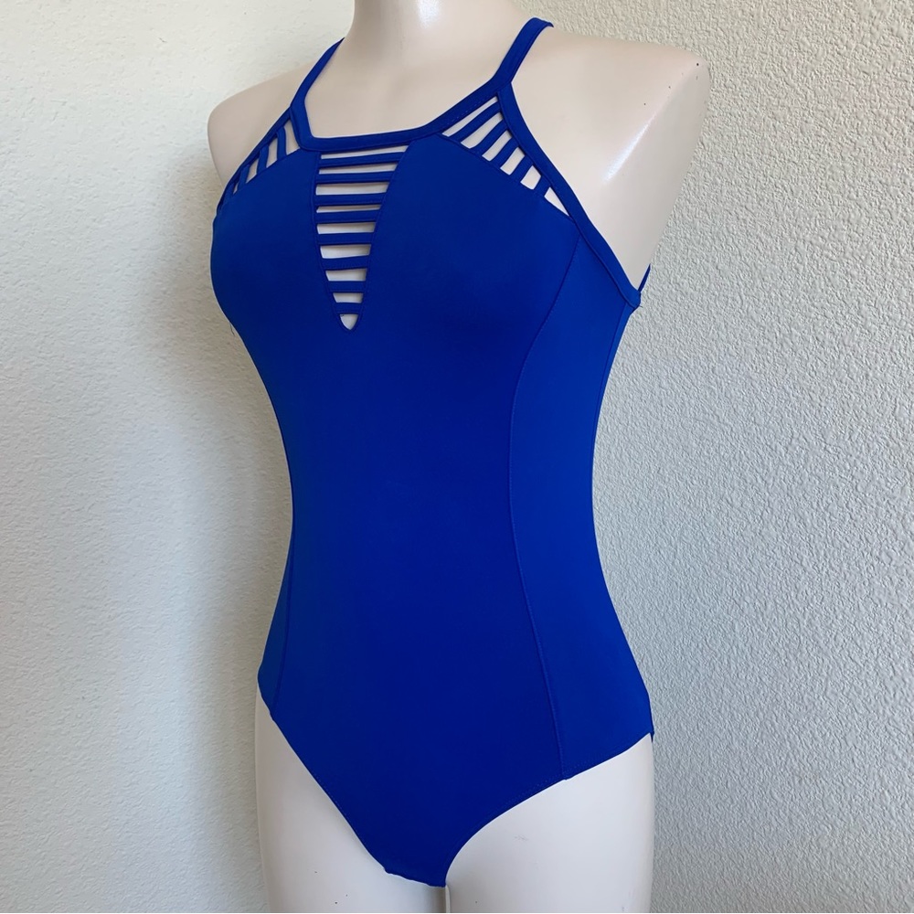 Electric Blue Caged Bodysuit